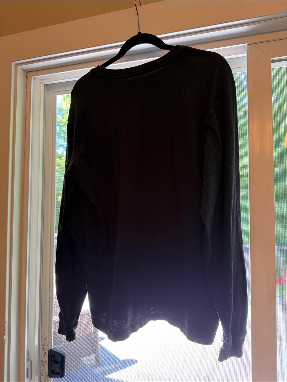 Carhartt Black Long-Sleeve Pocket Tee with Green Sleeve Graphic - Picture 3 of 7